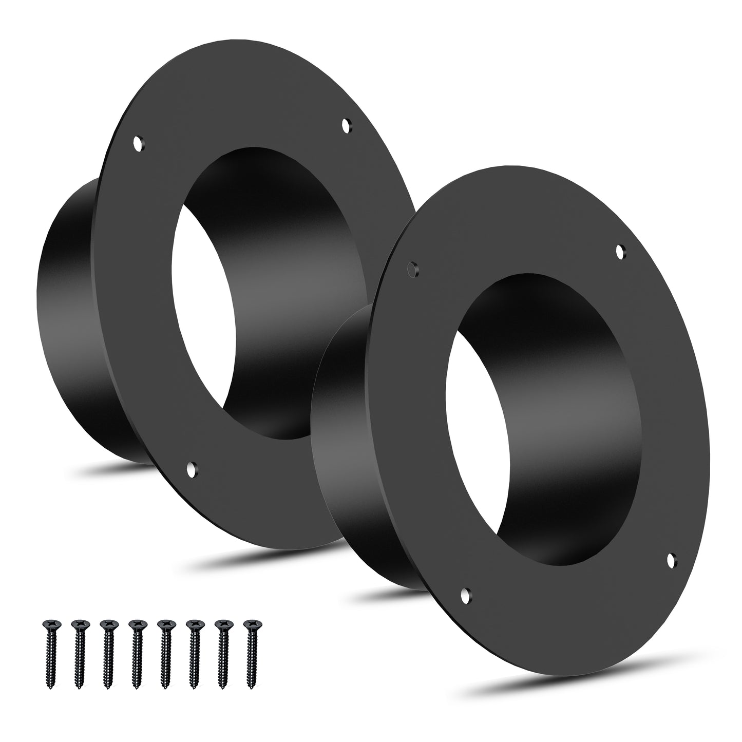 Ehiair Circle Duct Connector Flanges, Metal Dryer Vent Connector Fitting, Black
