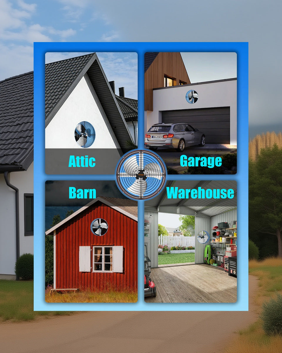 Ehiair 15'' Gable Vent Fan with Thermostat & Remote Control
