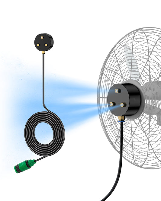 Ehiair Magnetic Outdoor Misting Fan Kit, Upgraded Fan Mister Kit for Outside, Triple Nozzle Design