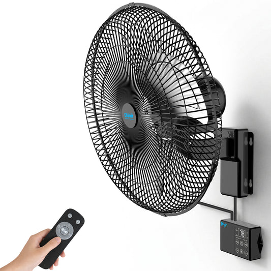 Ehiair Wall Mounted Fan with Thermostat & Remote