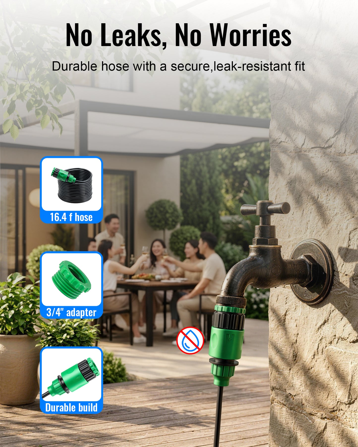 Ehiair Magnetic Outdoor Misting Fan Kit, Upgraded Fan Mister Kit for Outside, Triple Nozzle Design
