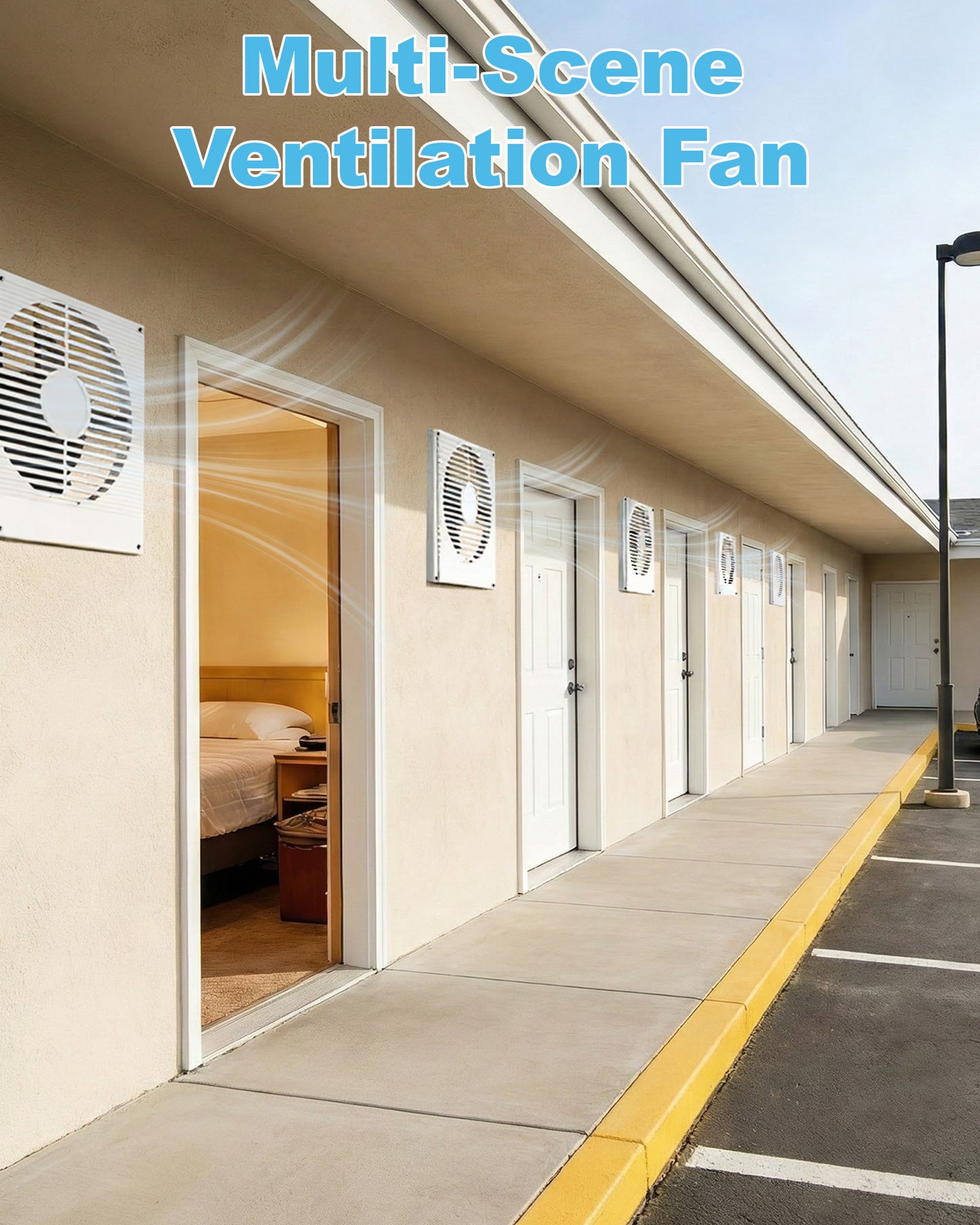 8" Room to Room Fan with Remote, 320 CFM Room to Room Air Transfer Fan, ETL Certifie
