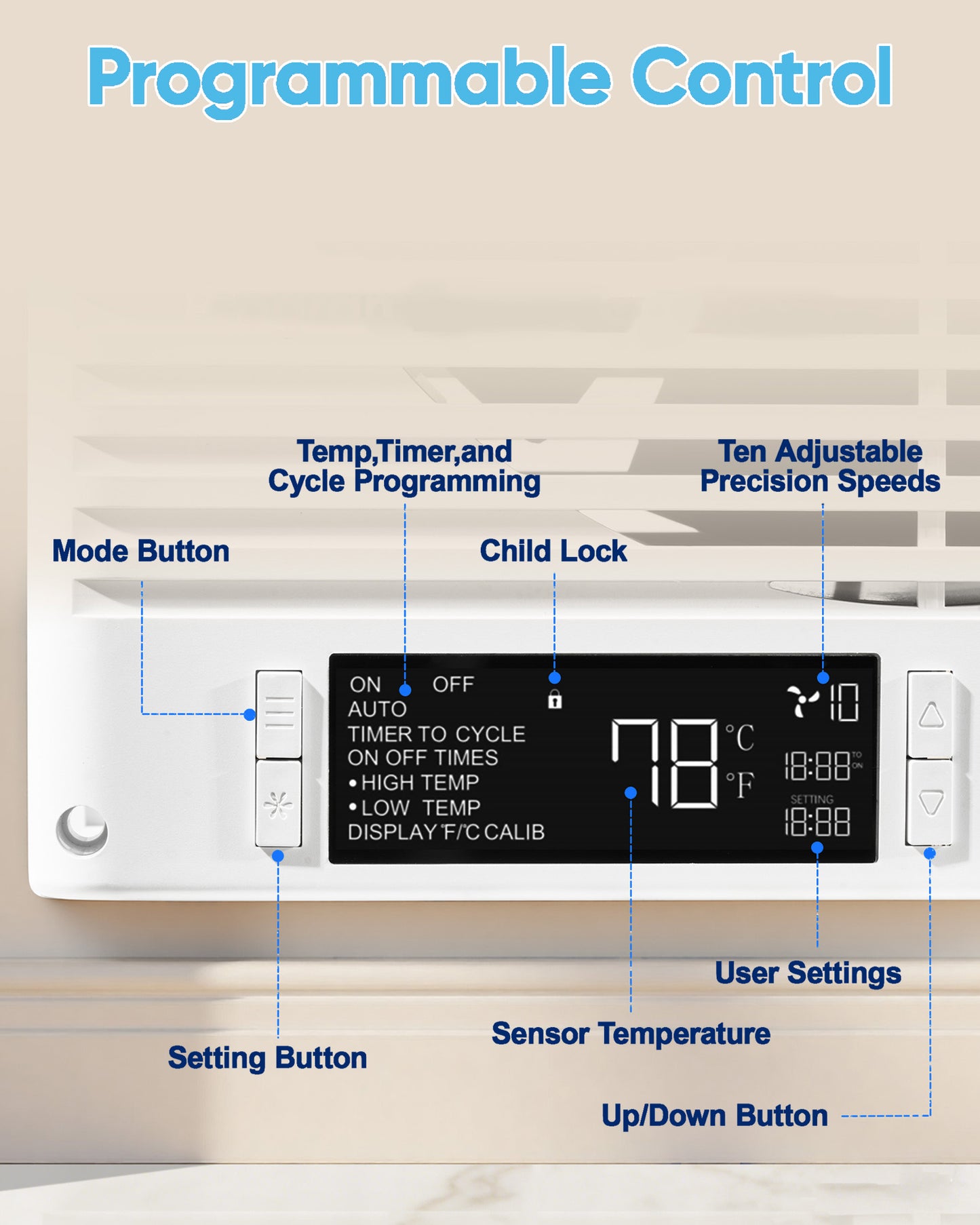 8" Room to Room Fan with Remote, 320 CFM Room to Room Air Transfer Fan, ETL Certifie