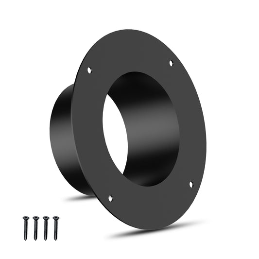 Ehiair Circle Duct Connector Flanges, Metal Dryer Vent Connector Fitting, Black