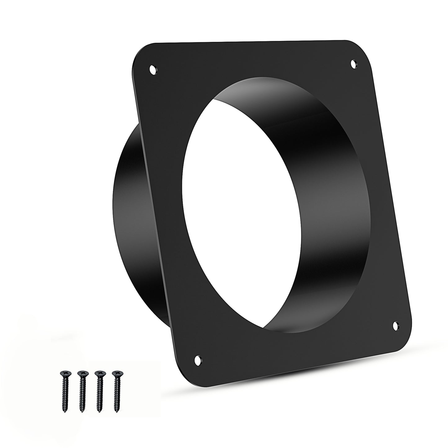 Ehiair Square Duct Connector Flanges, Metal Dryer Vent Connector Fitting, Black