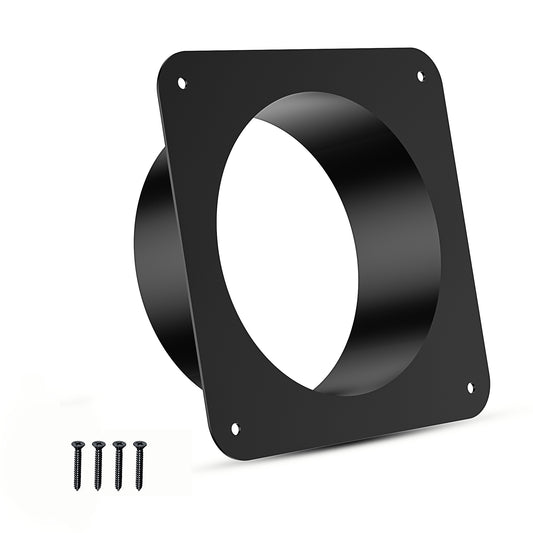 Ehiair Square Duct Connector Flanges, Metal Dryer Vent Connector Fitting, Black