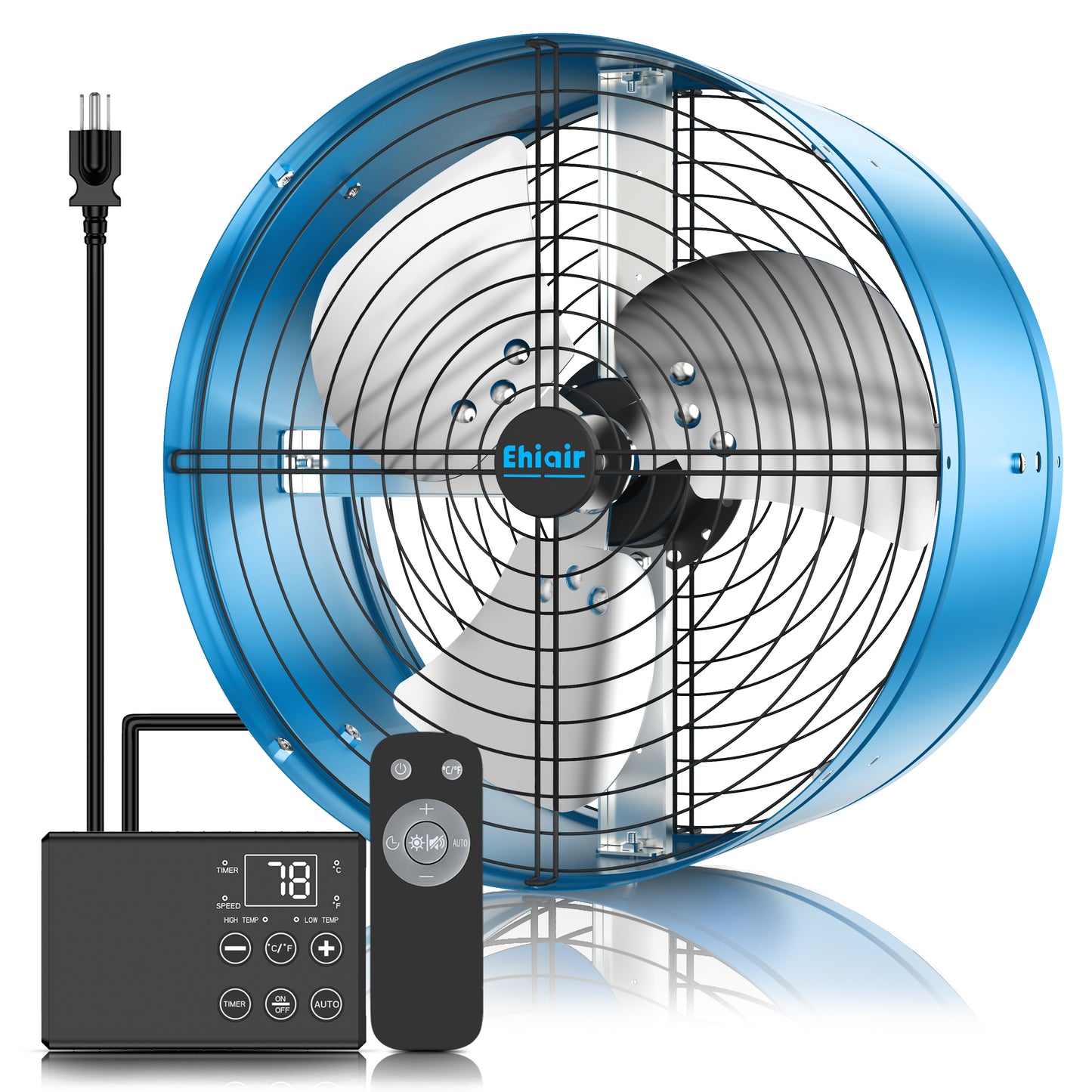 Ehiair 15'' Gable Vent Fan with Thermostat & Remote Control