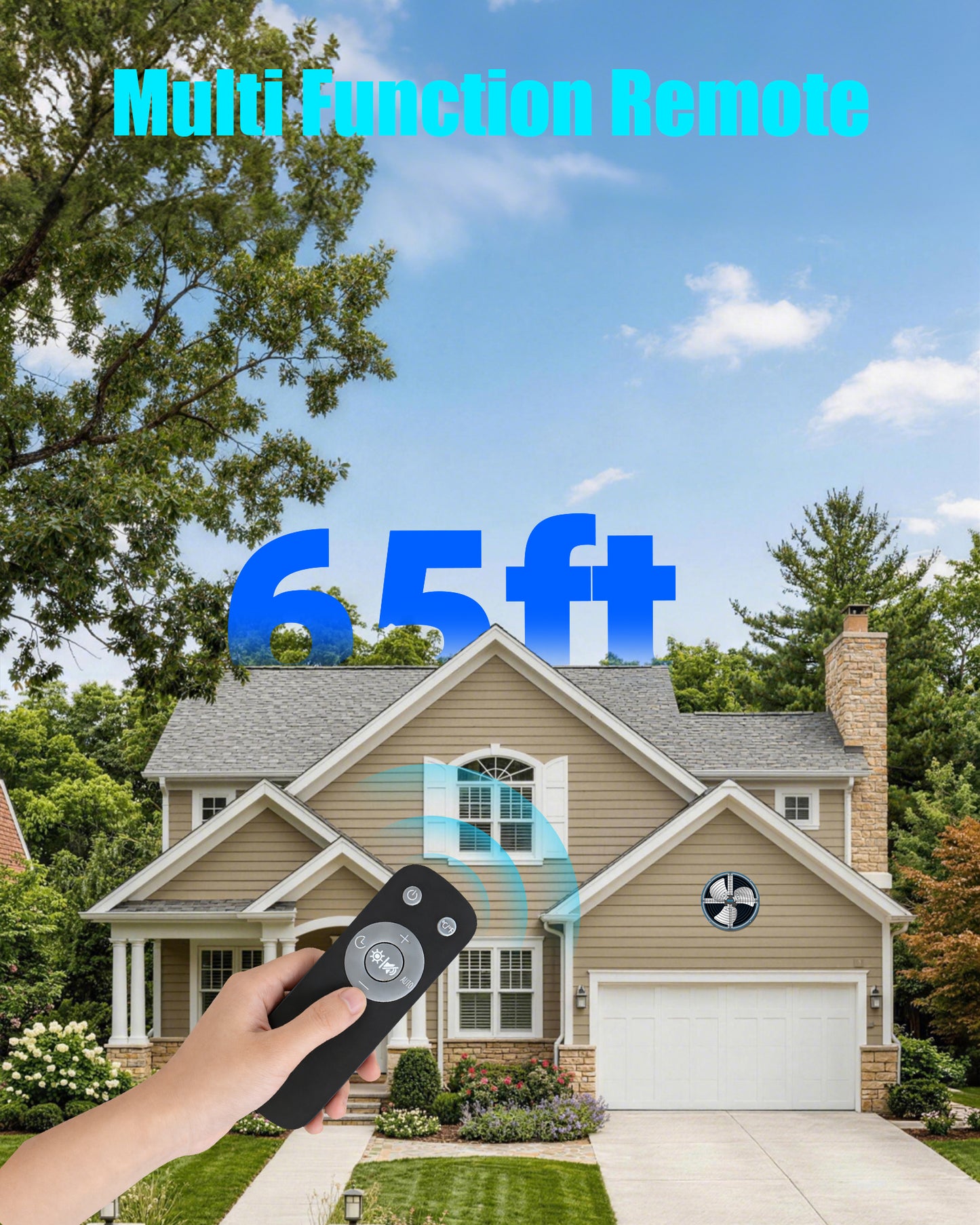 Ehiair 15'' Gable Vent Fan with Thermostat & Remote Control